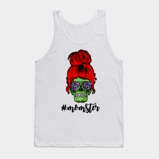 Crazy Red Hair Momster Skull Mom Funny Redhead Tank Top